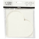 hartvormige kaarten met envelop 12,5 x 12,5 cm 10 sets wit