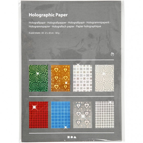 Holografisch papier A4 multicolor 80 stuks
