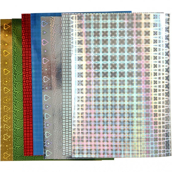 Holografisch papier A4 multicolor 8 stuks