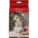 houten Ballerina 23 cm blank/wit 8-delig