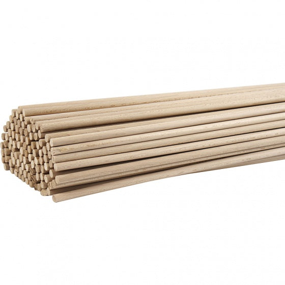 houten bloemstokken 8 mm 60 cm blank 10 stuks