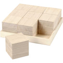 houten blokken 4 x 4 x 4 cm lichtbruin 9 stuks