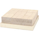 houten blokken 4 x 4 x 4 cm lichtbruin 9 stuks