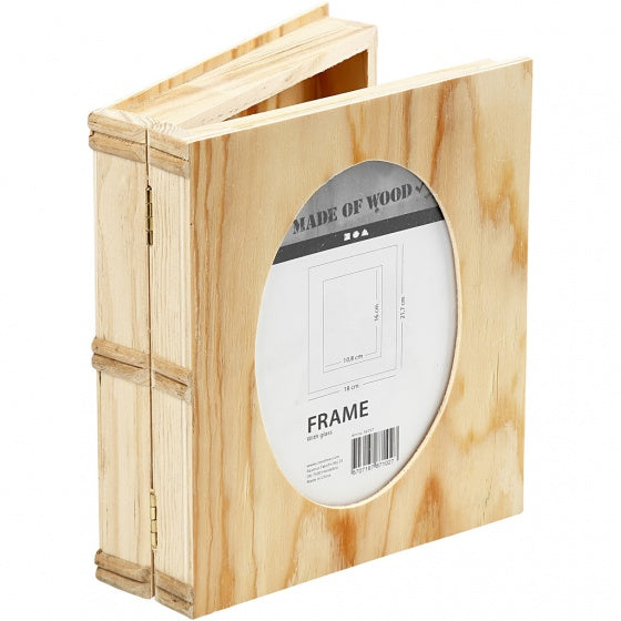 houten boek 21,7 x 18 x 5,6 cm blank per stuk