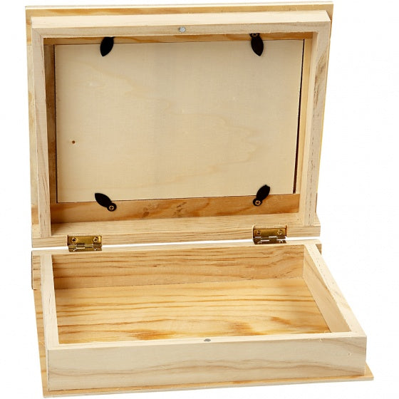 houten boek 21,7 x 18 x 5,6 cm blank per stuk