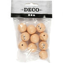 houten bollen 22 mm babyroze 10 stuks