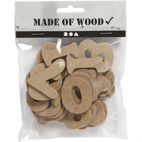 houten cijfers 4 cm 30 stuks
