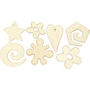 houten figuren 3-5 cm blank 46 stuks