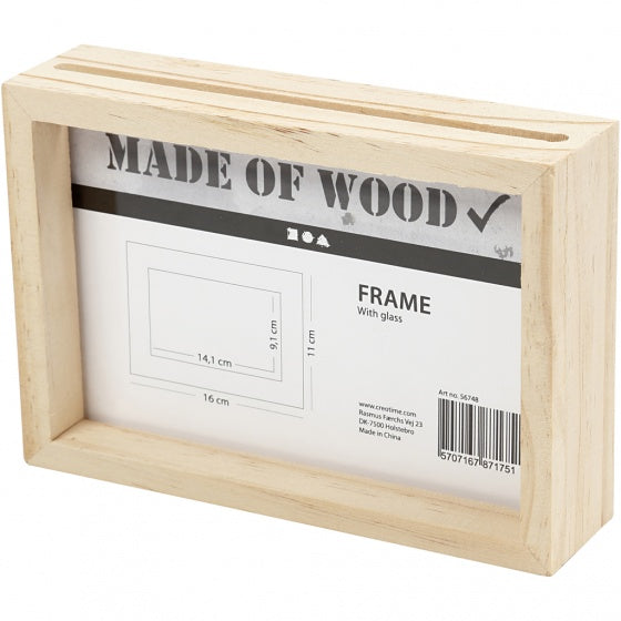 houten dubbelzijdige fotolijst 16x11 cm