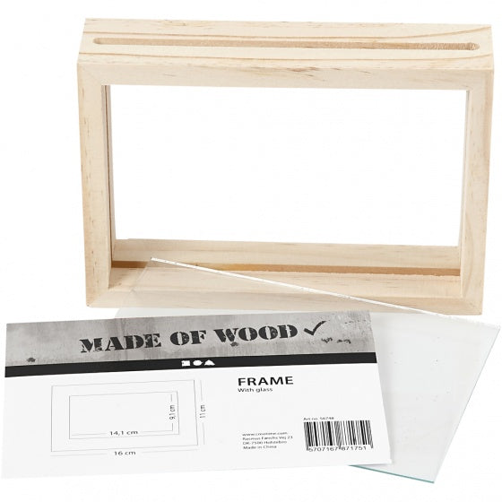 houten dubbelzijdige fotolijst 16x11 cm