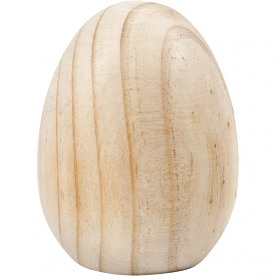 houten ei 10,3 cm grenen blank per stuk