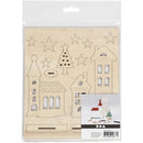 houten figuren kerstdorp bruin 17 cm