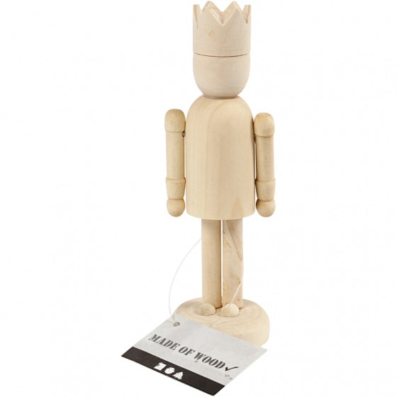 Houten Figuur met Kroon, 13cm