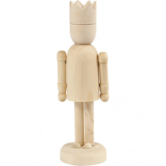 Houten Figuur met Kroon, 13cm