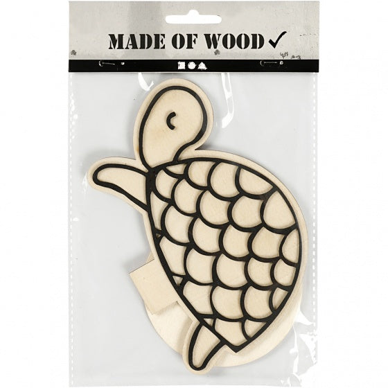 houten figuur om te decoreren schildpad 10 cm