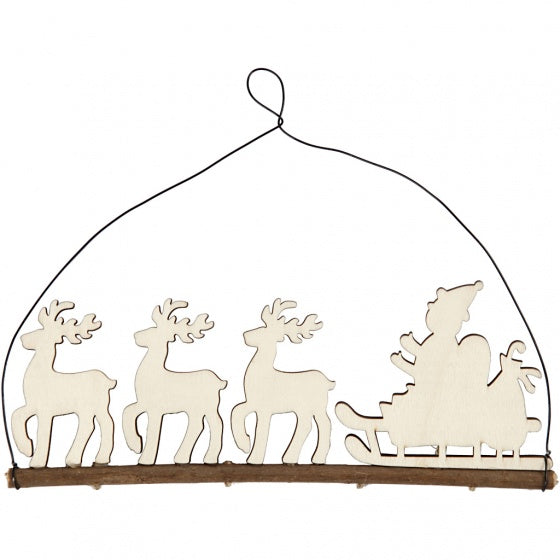 houten Kerstdecoratie 8 cm blank
