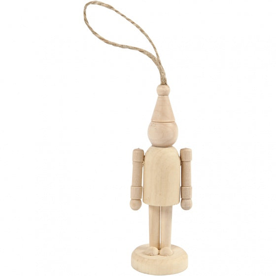 houten Kerstman 9 cm blank