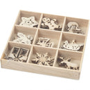 houten kerstornamenten 2,8 cm blank set 45 stuks