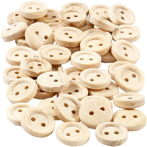 houten knopen 11 mm 50 stuks