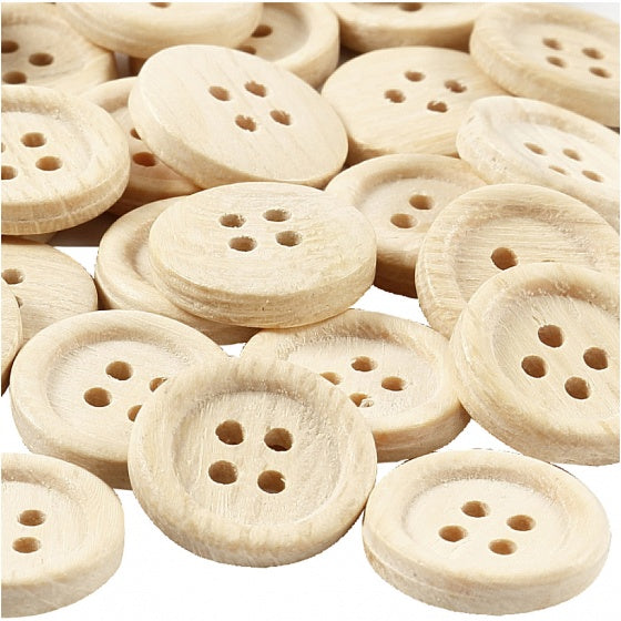 houten knopen 23 mm 30 stuks