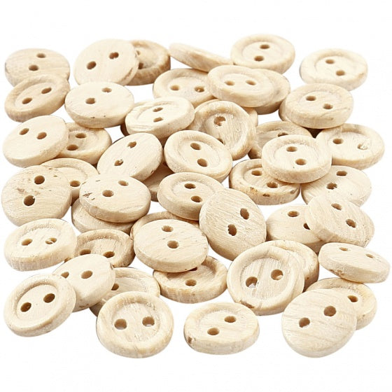 houten knopen 8 mm 50 stuks