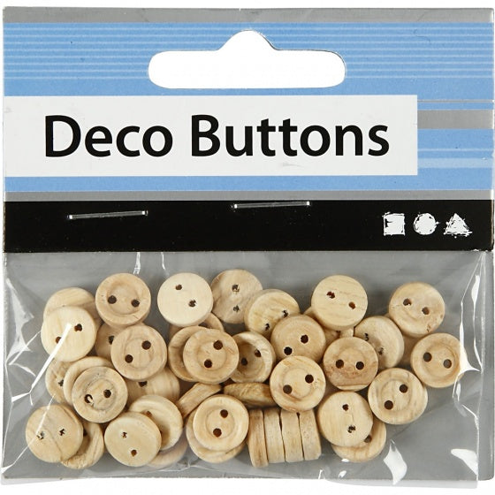 houten knopen 8 mm 50 stuks