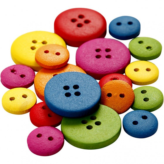 houten knopen multicolor 12 en 20 mm 360 stuks