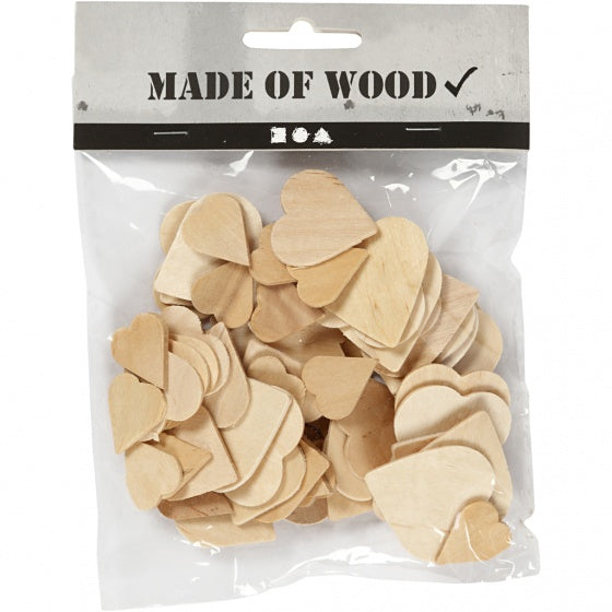 houten knutselset Hart 18/30 x 2 mm blank 60 stuks