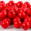 Houten kralen 10 mm rood