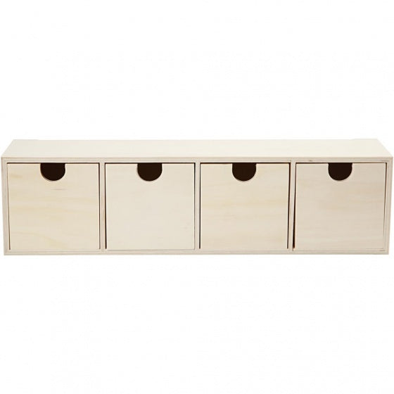 houten ladekast 34,5 cm blank