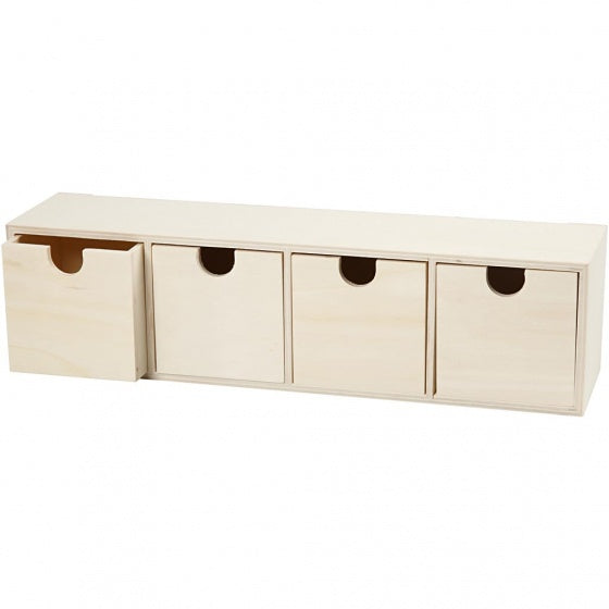 houten ladekast 34,5 cm blank