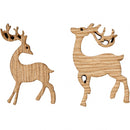 houten rendieren 5 x 3 cm bruin set 60 stuks
