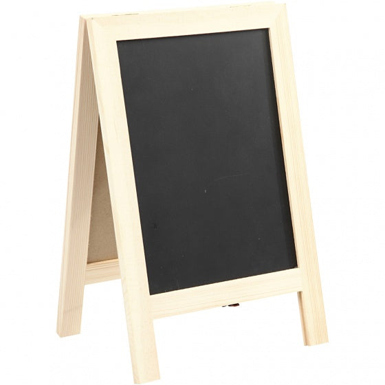 houten sandwich-krijtbord 30 x 19 cm blank/zwart per stuk