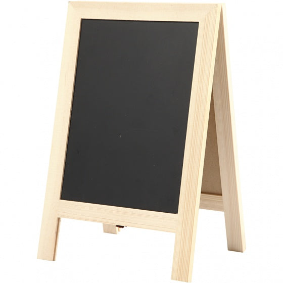 houten sandwich-krijtbord 30 x 19 cm blank/zwart per stuk