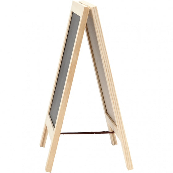 houten sandwich-krijtbord 30 x 19 cm blank/zwart per stuk
