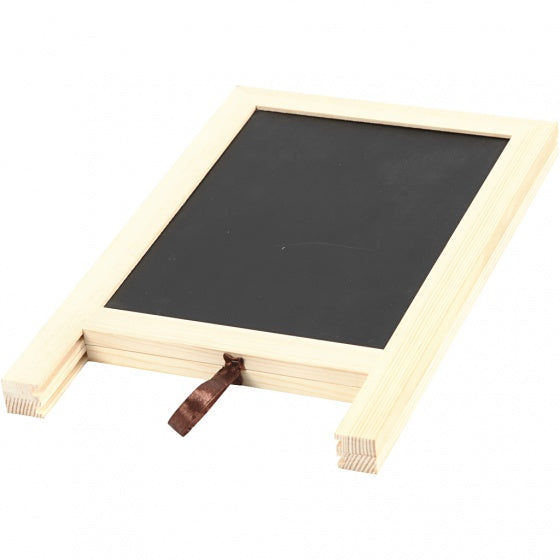 houten sandwich-krijtbord 30 x 19 cm blank/zwart per stuk