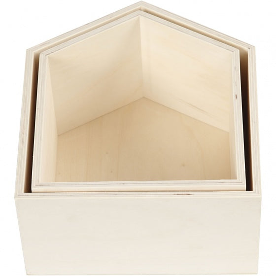 houten showdozen 22,5/25 cm blank 2 stuks