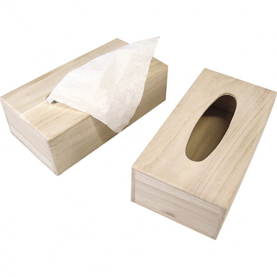houten versierbare tissuedoos