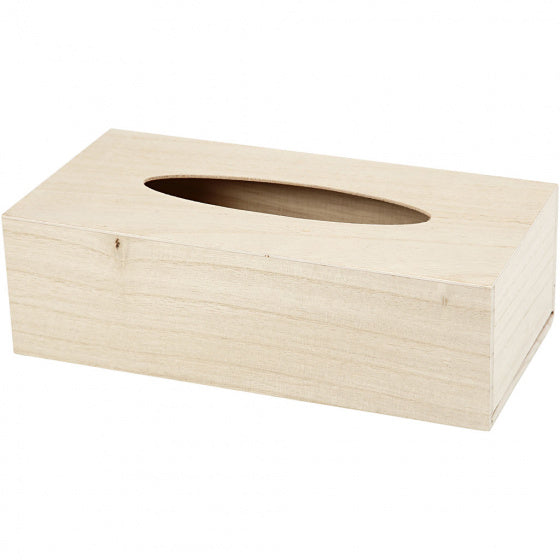 houten versierbare tissuedoos