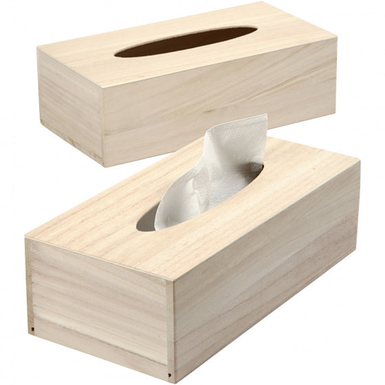 houten versierbare tissuedoos