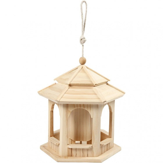 houten vogelhuisje 23 cm blank