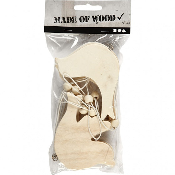 houten vredesduif 7,5 x 9,5 cm blank 10 stuks