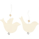 houten vredesduif 7,5 x 9,5 cm blank 10 stuks