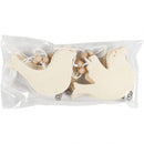 houten vredesduif 7,5 x 9,5 cm blank 10 stuks