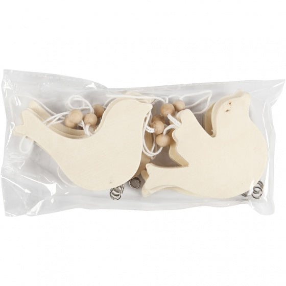 houten vredesduif 7,5 x 9,5 cm blank 10 stuks