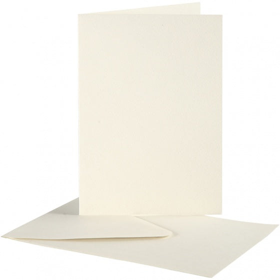 kaarten en enveloppen 10,5 x 15 cm 10 sets crème
