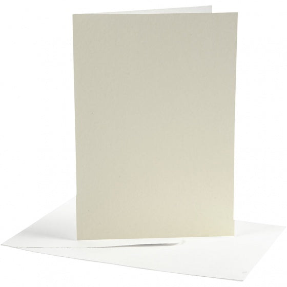 kaarten en enveloppen 10,5 x 15 cm 10 sets crème