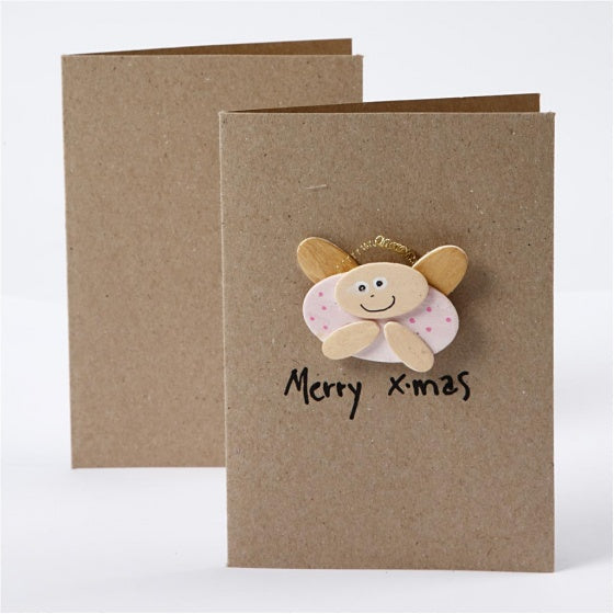 kaarten en enveloppen 10,5 x 15 cm 10 sets naturel