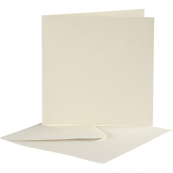 kaarten en enveloppen 12,5 x 12,5 cm 10 sets crème