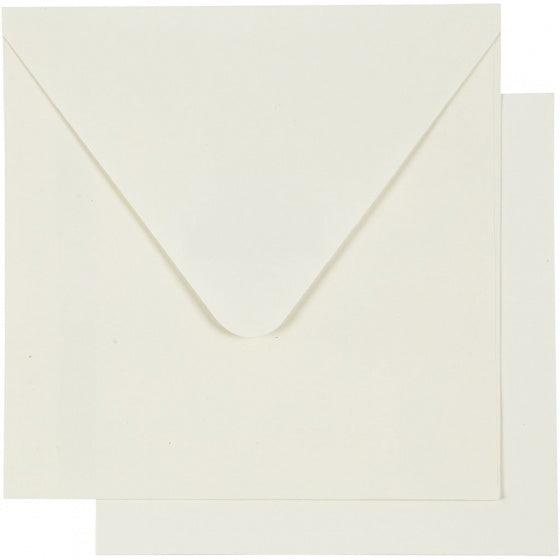 kaarten en enveloppen 12,5 x 12,5 cm 10 sets crème